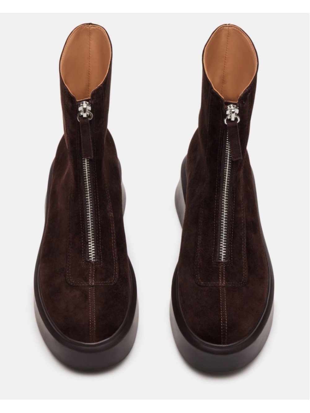 Steve Madden Women's Jones Ankle Boots Brown Suede, Lug Zip Moto Size 6.5 - Picture 5 of 14
